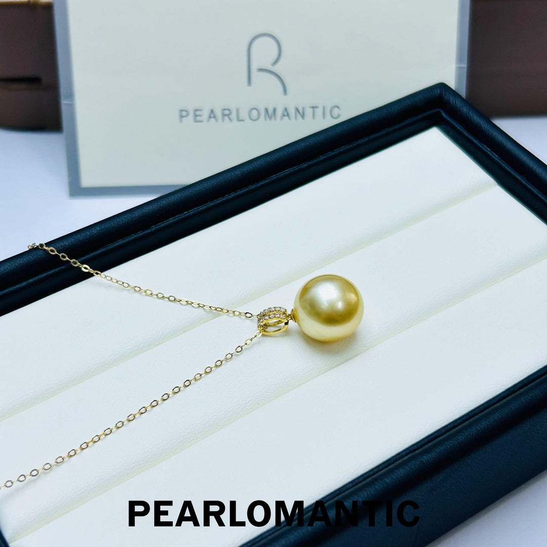 [Fine Jewelry] South Sea Golden Pearl 12.9mm Elegance Pendant w/ 18k Gold
