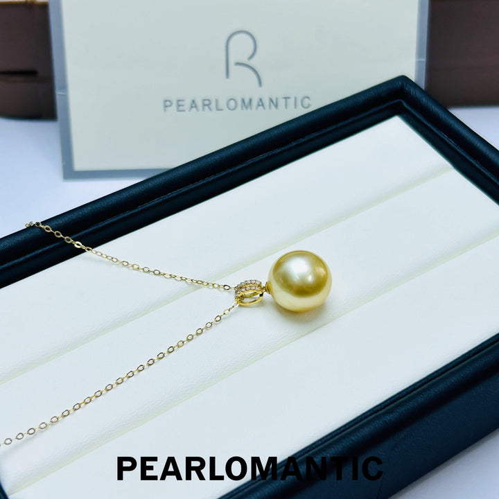 [Fine Jewelry] South Sea Golden Pearl 12.9mm Elegance Pendant w/ 18k Gold