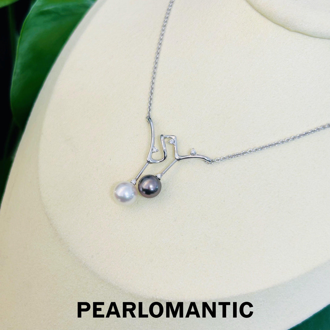 [Fine Jewelry] Akoya+Tahitian Black Pearl 8-9mm Galaxy's Grace Design Pendants & Earrings