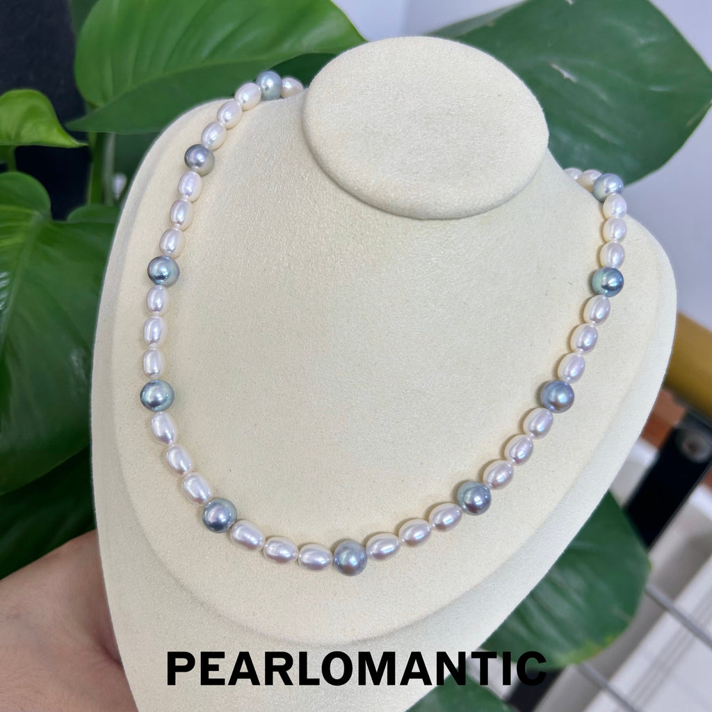 Fine Jewelry] Akoya+Freshwater Pearl 8-9mm+5-6mm Transition