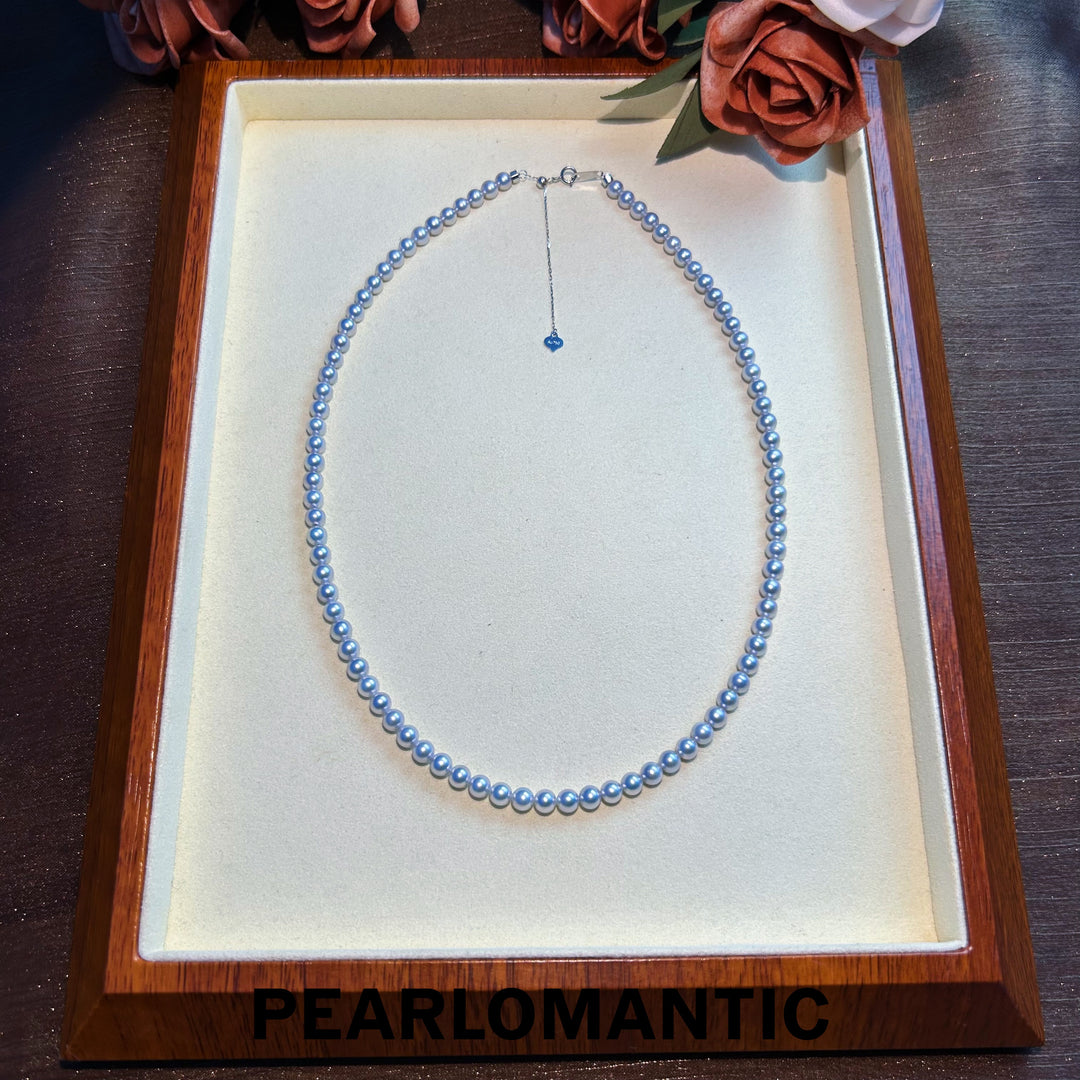[Fine Jewelry] 18k Gold & Akoya Silver Blue Color Classic Baby Pearl Necklaces - Excluded