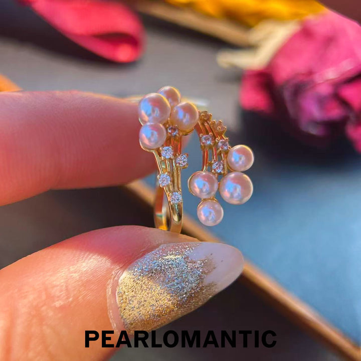 [Designer's Choice] Akoya Pearl Graceful Bouquet S925 Silver Adjustable Ring