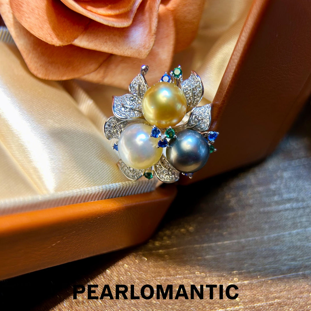 [Designer's Choice] Tri-Pearl Constellation Ring S925 Silver Adjustable Ring Size