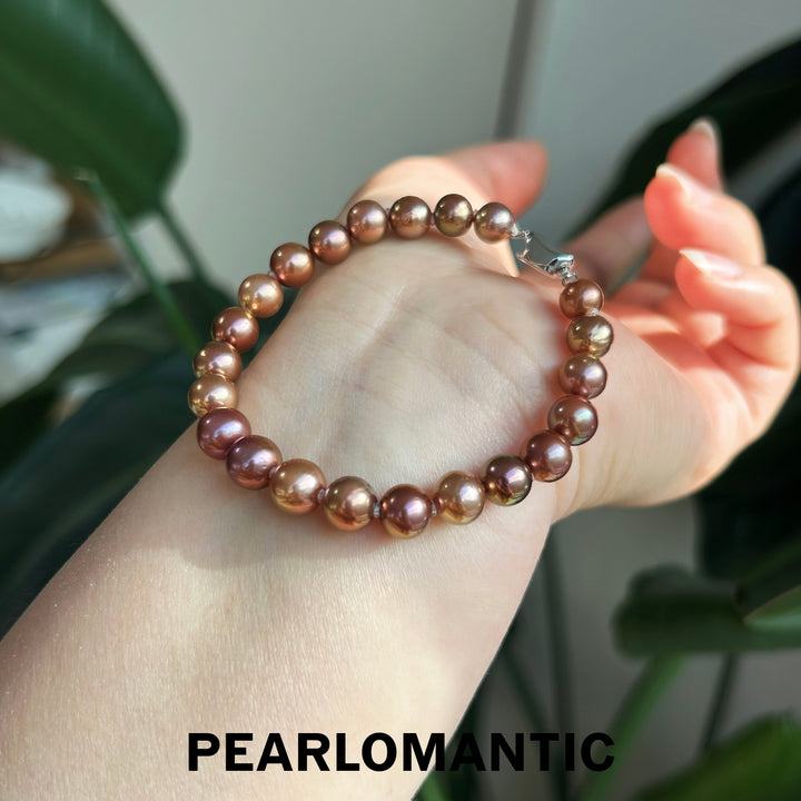 [Desinger's Choice] Freshwater Pearl Rare Metallic Glow Bracelet w. S925 Silver