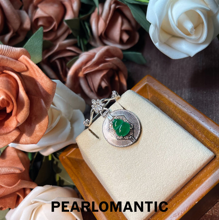 [Designer's Choice] Jade & S925 Silver Green Hulu Radiance Chalcedony Brooches