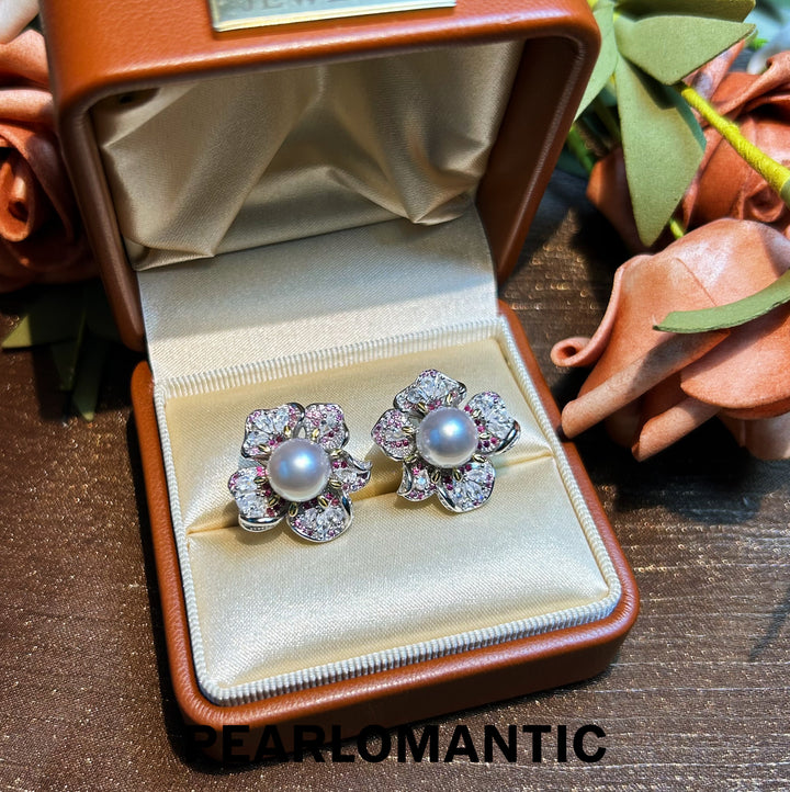 [Designer's Chioce] Australian White Pearl Luminous Gem Glow S925 Silver Earrings