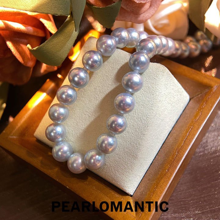 [Fine Jewelry] 18k Gold & Akoya Silver Blue Color Pearl 8.5-9mm Classic Size Necklaces