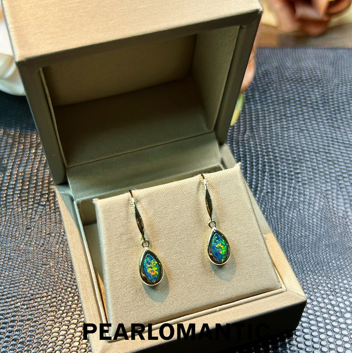 [Fine Jewelry] 14k Gold Australian Opal Pearl Shape Deep Sea Echo Earrings