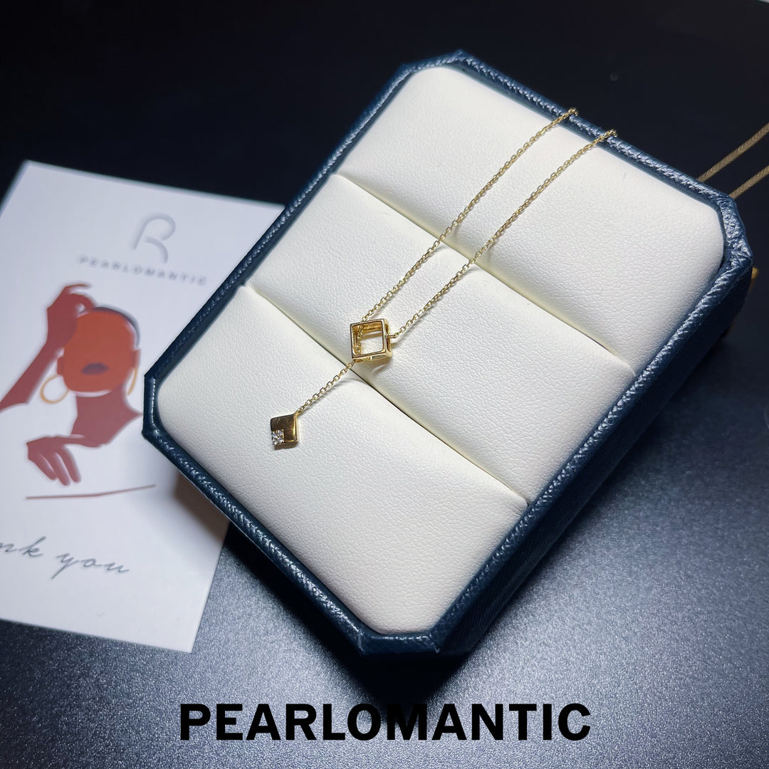 [Fine Jewelry] Y-style Adjustable Necklace w/ 14k Gold & Diamond