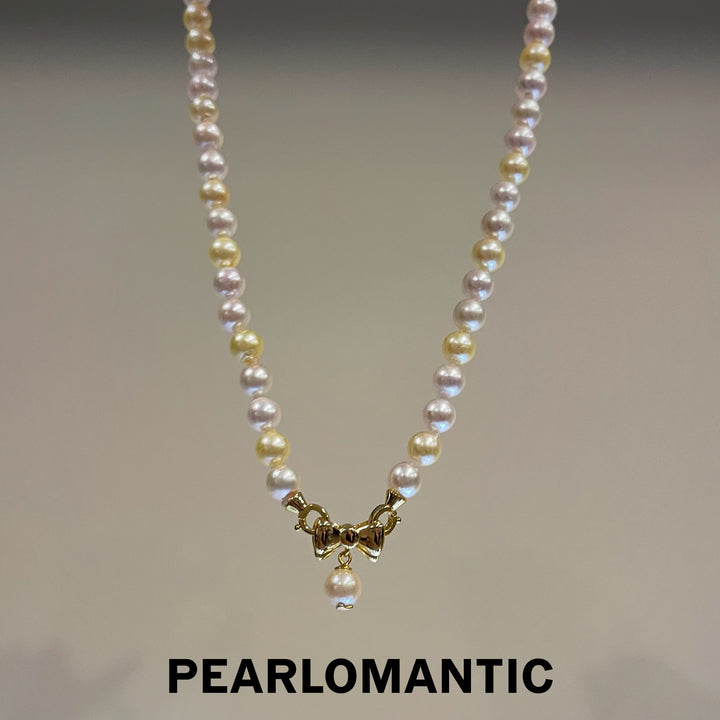 [Fine Jewelry] Akoya 6-7mm Pearl Necklace w/ Silver Multi-purpose Bowtie Clasp
