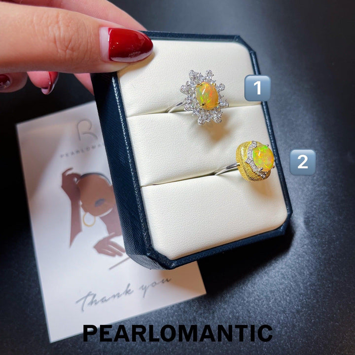 [Designer's Choice] Opal 3.5-4ct Adjustable Fancy Vintage Style Ring w/ S925