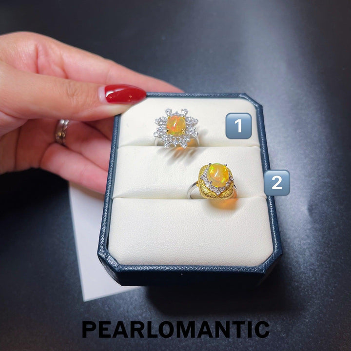 [Designer's Choice] Opal 3.5-4ct Adjustable Fancy Vintage Style Ring w/ S925