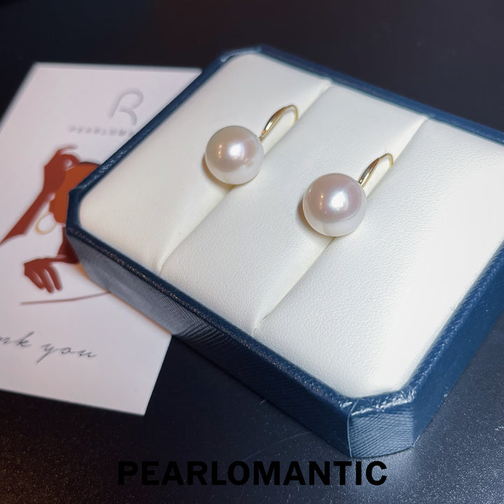 [Designer's Choice] Freshwater Pearl 11-12mm Dangling Ear Hooks w/ 18k Gold