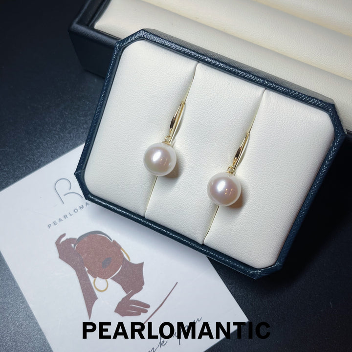 [Designer's Choice] Freshwater Pearl 11-12mm Dangling Ear Hooks w/ 18k Gold