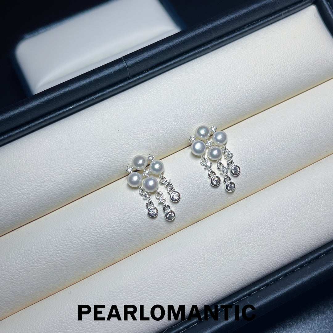 [Everyday Essentials] Freshwater Pearl 4-5mm Dreamcatcher Design Earrings w/ S925