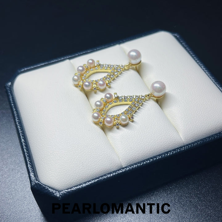 [Designer's Choice] Akoya Pearl 4-6.5mm Drop Shape Earrings w/ S925