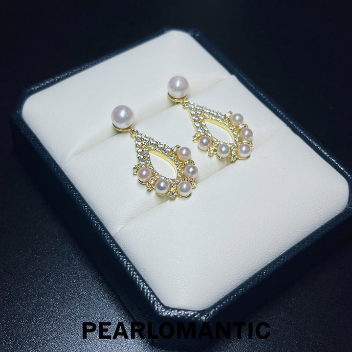 [Designer's Choice] Akoya Pearl 4-6.5mm Drop Shape Earrings w/ S925
