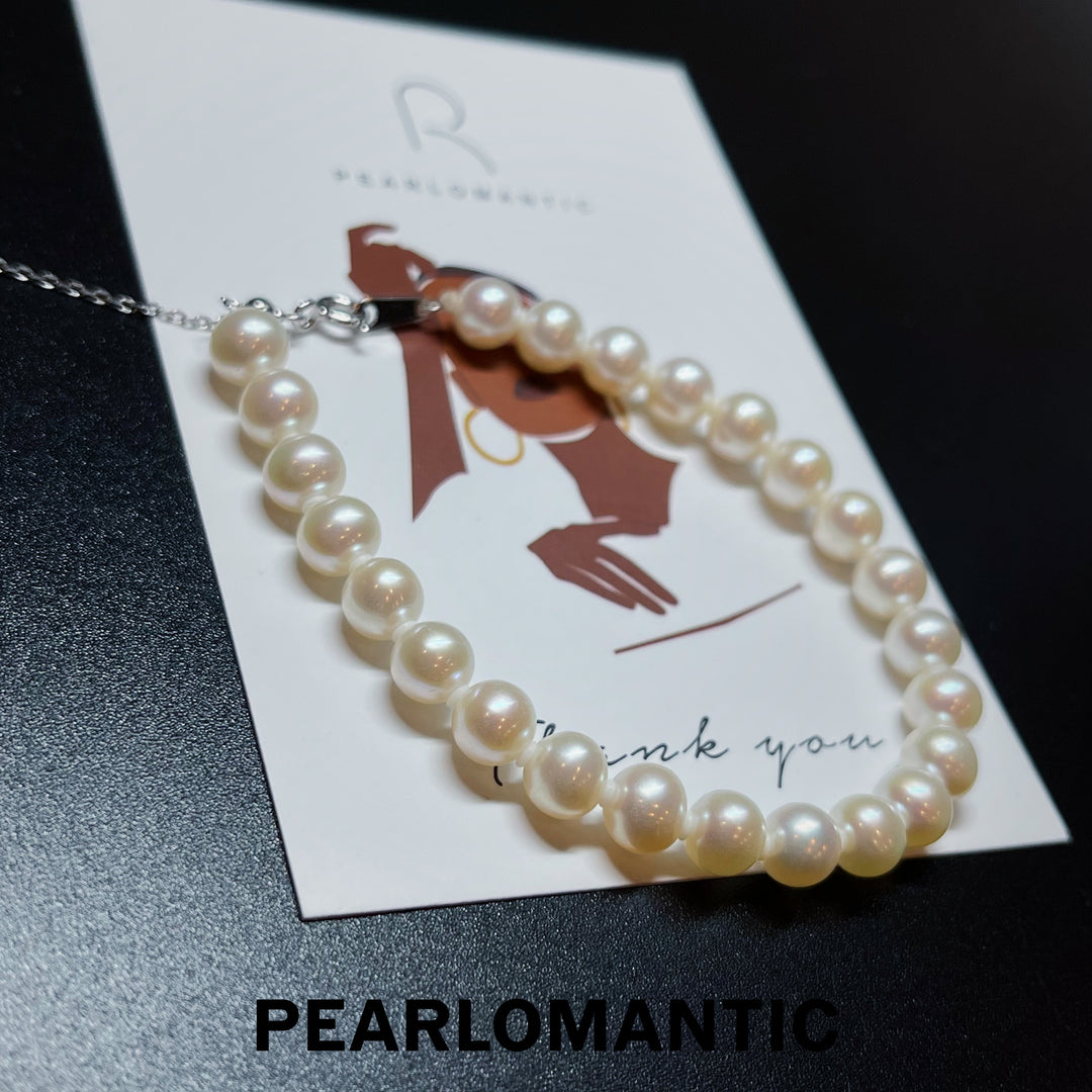 [Everyday Essentials] Freshwater Pearl 6-7mm Classic Bracelet w/ S925 Silver