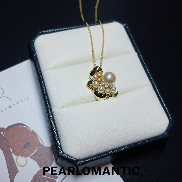 [Designer's Choice] Akoya Pearl 3-8mm Creamy Gold Pendant w/ S925 Silver