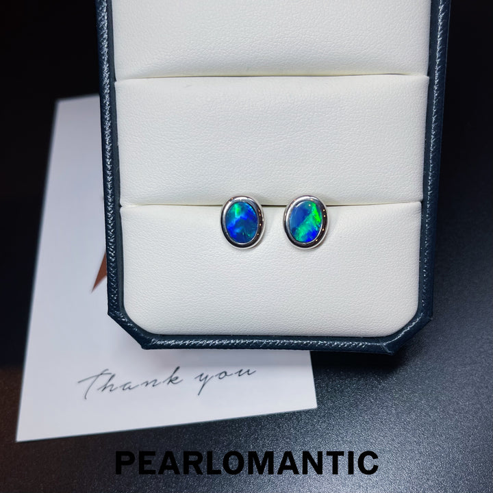 [Fine Jewelry] Australian Opal 1.58ct Earring Stud w/ 14k Gold