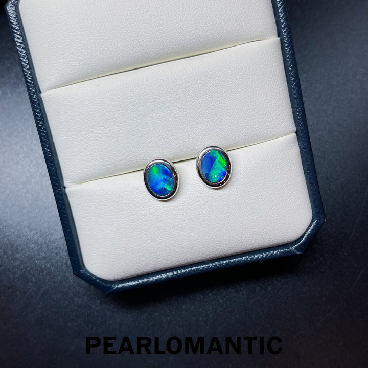 [Fine Jewelry] Australian Opal 1.58ct Earring Stud w/ 14k Gold