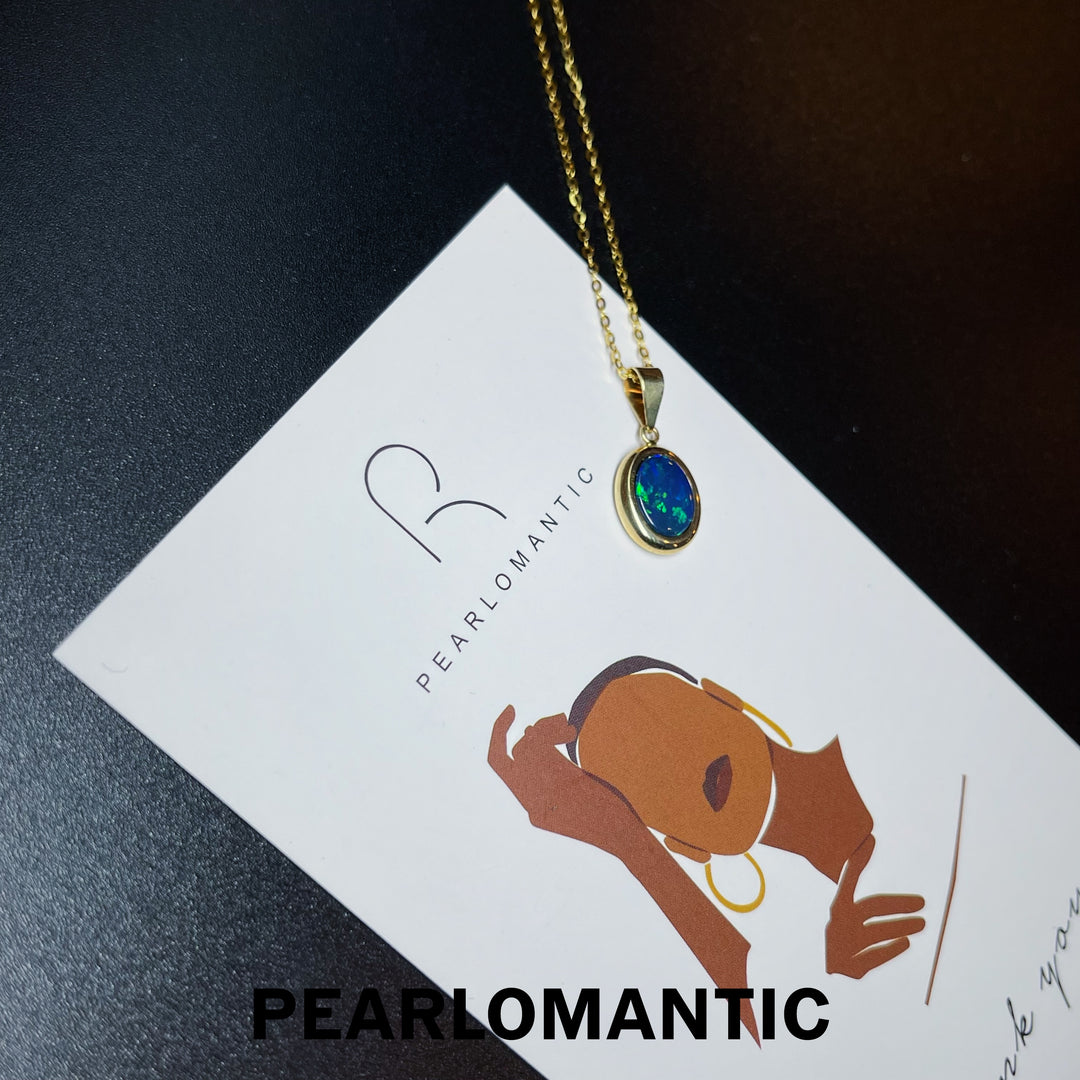 [Fine Jewelry] Australian Opal 0.25ct Pendant w/ 14k Gold