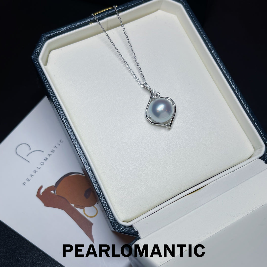 [Fine Jewelry] Australian White Pearl 11.3mm Heart Shape Design Pendant w/ 18k White Gold