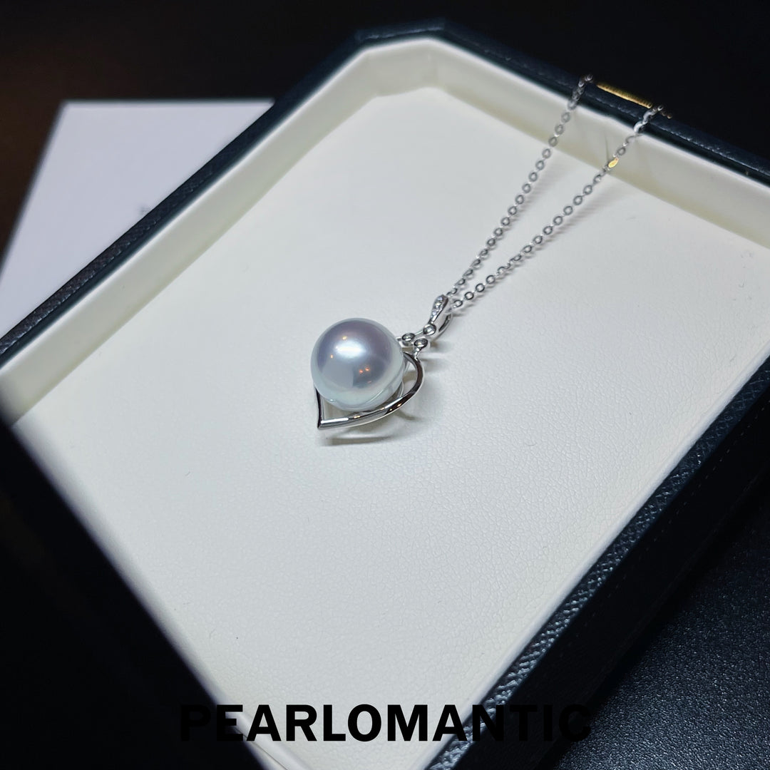 [Fine Jewelry] Australian White Pearl 11.3mm Heart Shape Design Pendant w/ 18k White Gold
