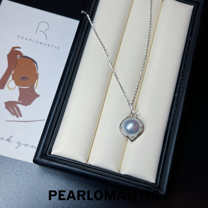 [Fine Jewelry] Australian White Pearl 11.3mm Heart Shape Design Pendant w/ 18k White Gold