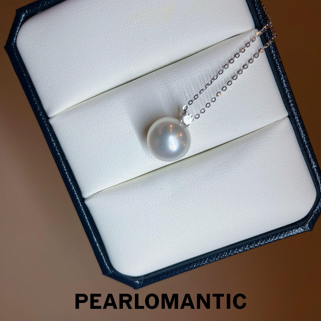 [Fine Jewelry] Australian White Pearl 11.4mm Heart Shape Design Pendant w/ 18k White Gold