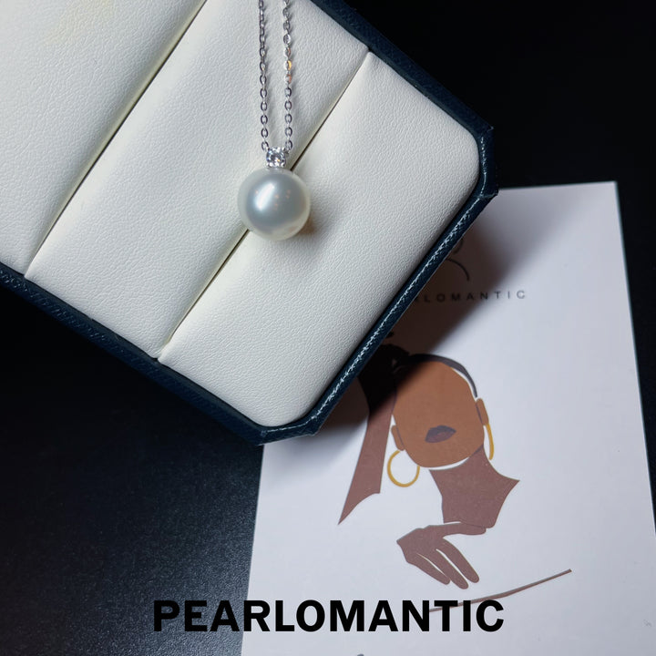 [Fine Jewelry] Australian White Pearl 11.4mm Heart Shape Design Pendant w/ 18k White Gold