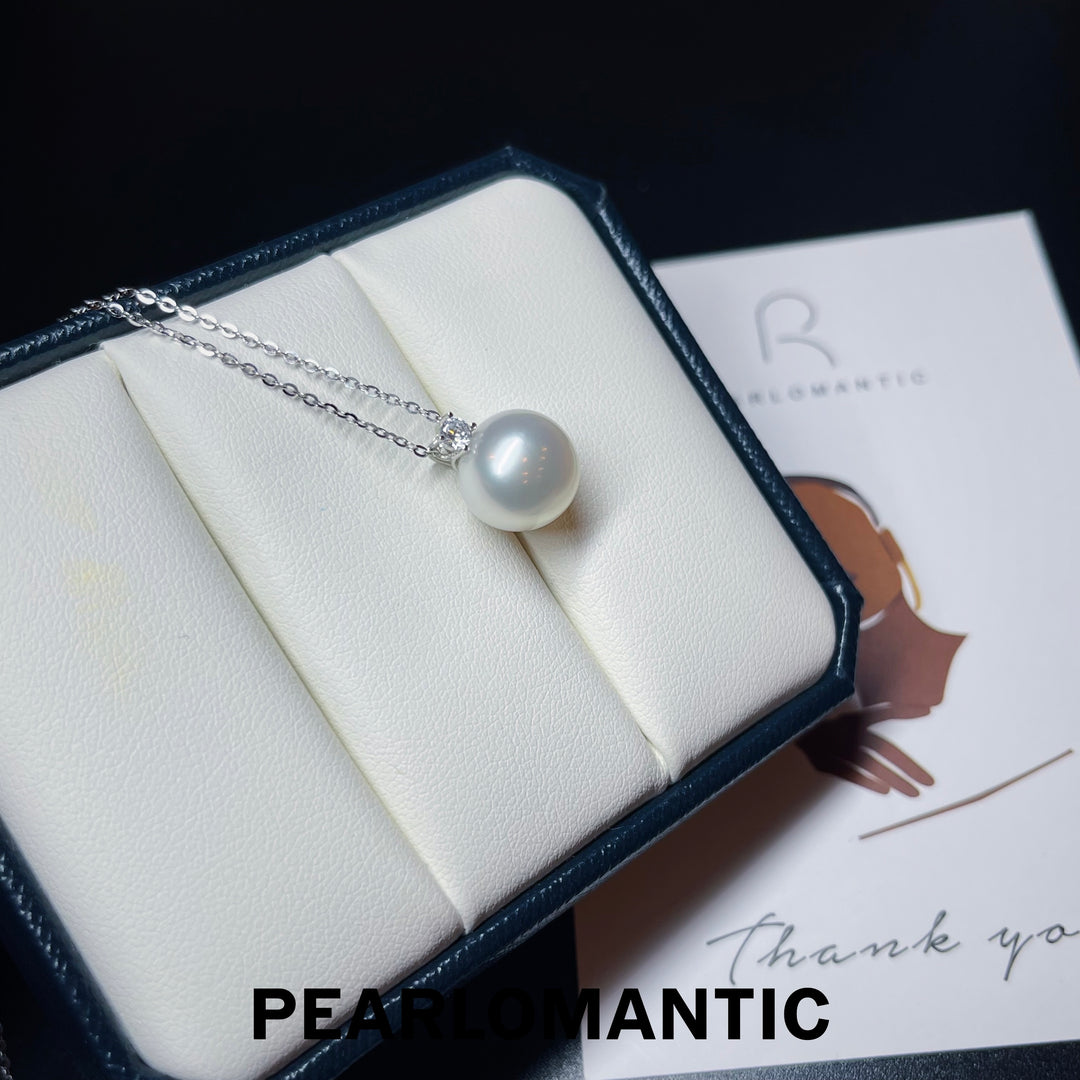 [Fine Jewelry] Australian White Pearl 11.4mm Heart Shape Design Pendant w/ 18k White Gold