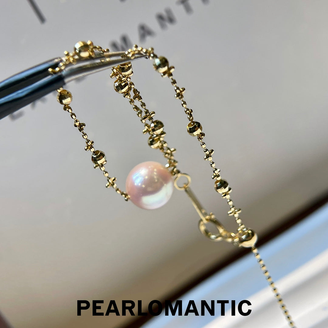 [Fine Jewlery] Akoya Pearl 8-8.5mm Top Level Luster Adjustable Bracelet w/ 18k Gold
