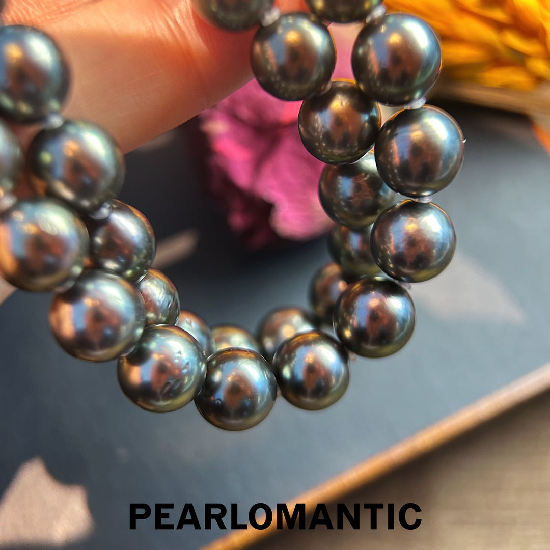 [Fine Jewelry] Tahitian Black Pearl 9-10.5mm Classic Necklace Greenish Overtone