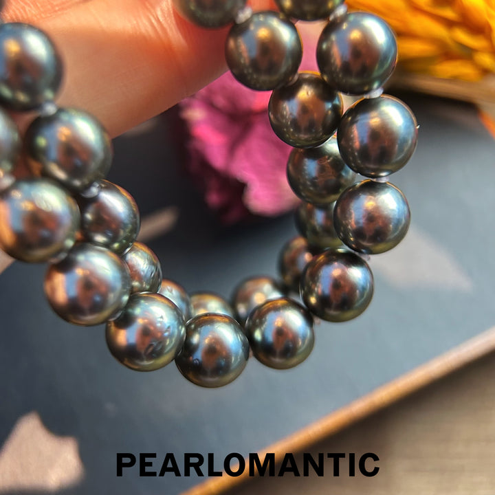 [Fine Jewelry] Tahitian Black Pearl 9-10.5mm Classic Necklace Greenish Overtone