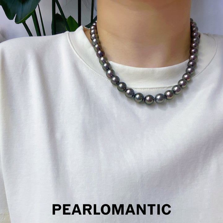 [Fine Jewelry] Tahitian Black Pearl 9-10.5mm Classic Necklace Greenish Overtone