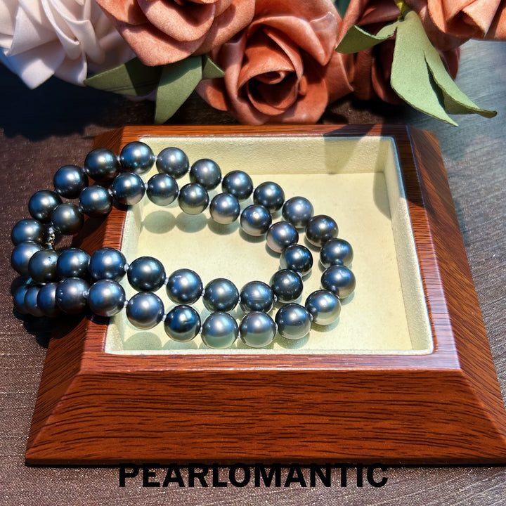 [Fine Jewelry] Tahitian Black Pearl 9-10mm Classic Necklace w/ S925 Clasp