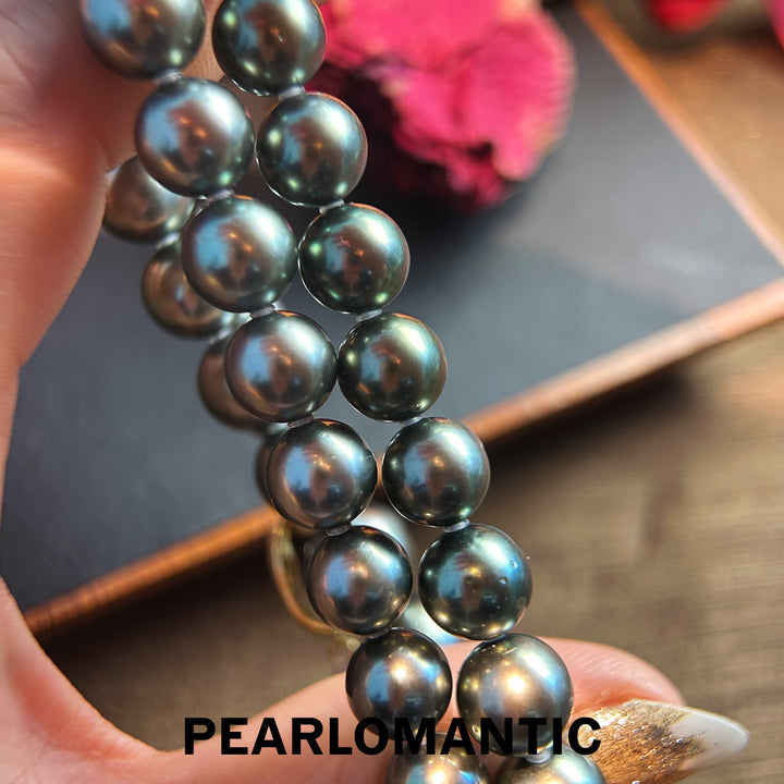 [Fine Jewelry] Tahitian Black Pearl 8-11mm Classic Necklace Peacock Green Overtone