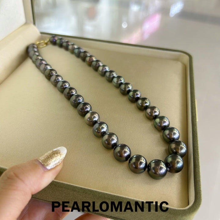 [Fine Jewelry] Tahitian Black Pearl 10.5-12.5mm Classic Necklace Greenish Overtone