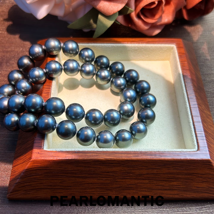 [Fine Jewelry] Tahitian Black Pearl 10-11mm Classic Necklace Piano Black Overtone