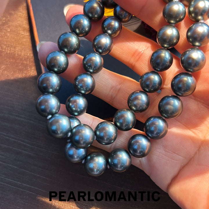[Fine Jewelry] Tahitian Black Pearl 10-11mm Classic Necklace Piano Black Overtone