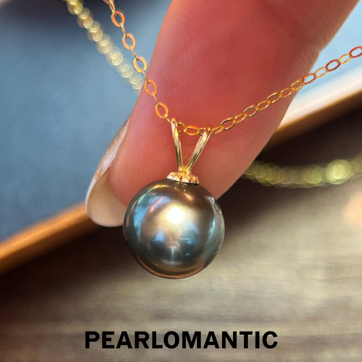 [Fine Jewelry] Tahitian Black Pearl 9-10mm Victory Pendants w/ 18k Gold