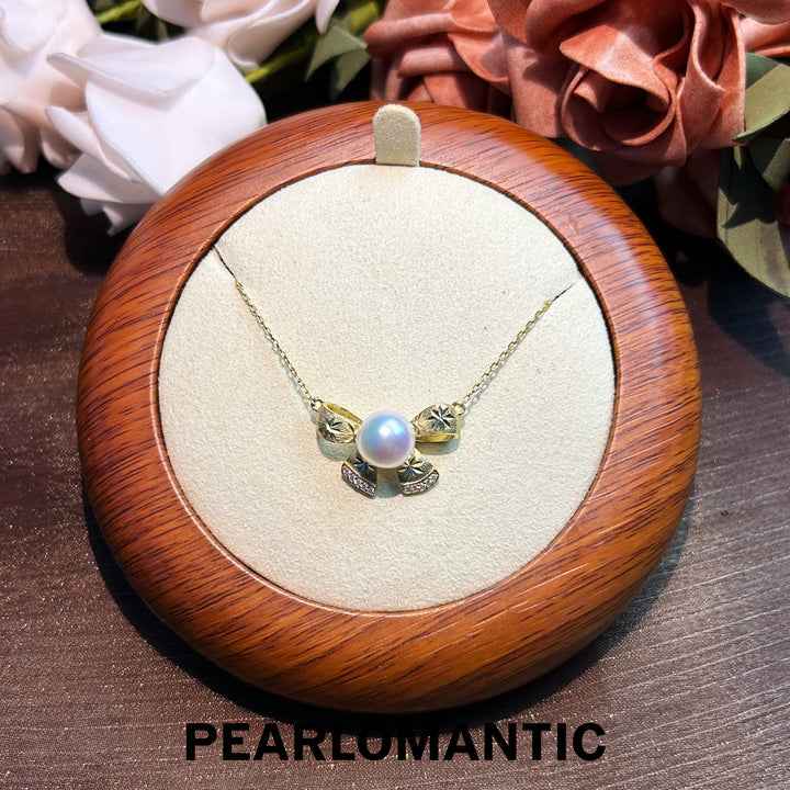 [Designer's Choice] Charm Knot – Gold-Tone Akoya Pearl Center Pendants w/ S925 Silver