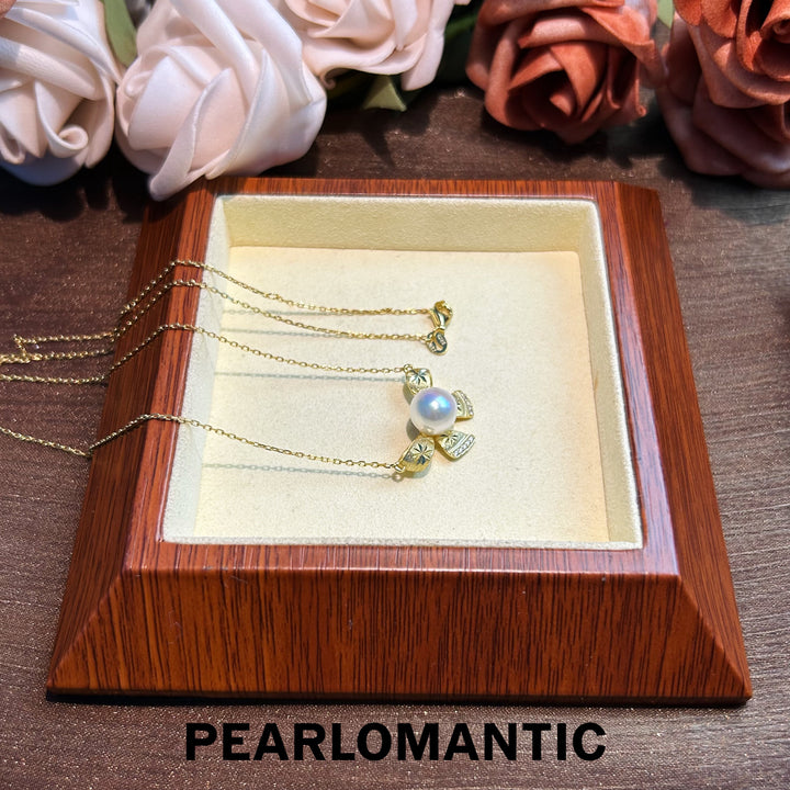 [Designer's Choice] Charm Knot – Gold-Tone Akoya Pearl Center Pendants w/ S925 Silver