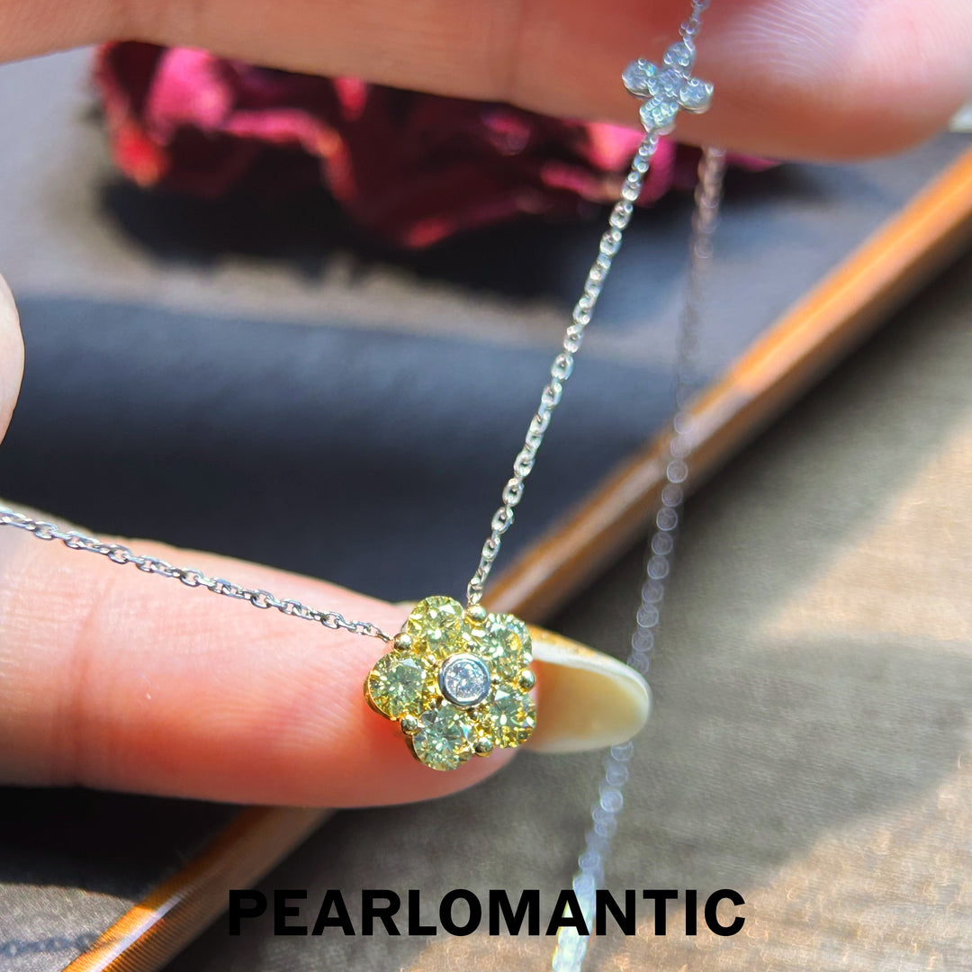 [Fine Jewelry] Daisy Gleam – 18k Gold Sparkling Yellow Diamond Flower Pendants