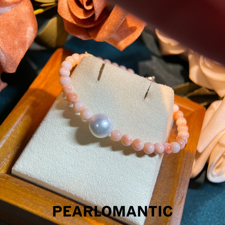 [Designer's Choice] Pink Coral Angel Skin & Akoya Blush Tide Bracelets w/ S925 Silver