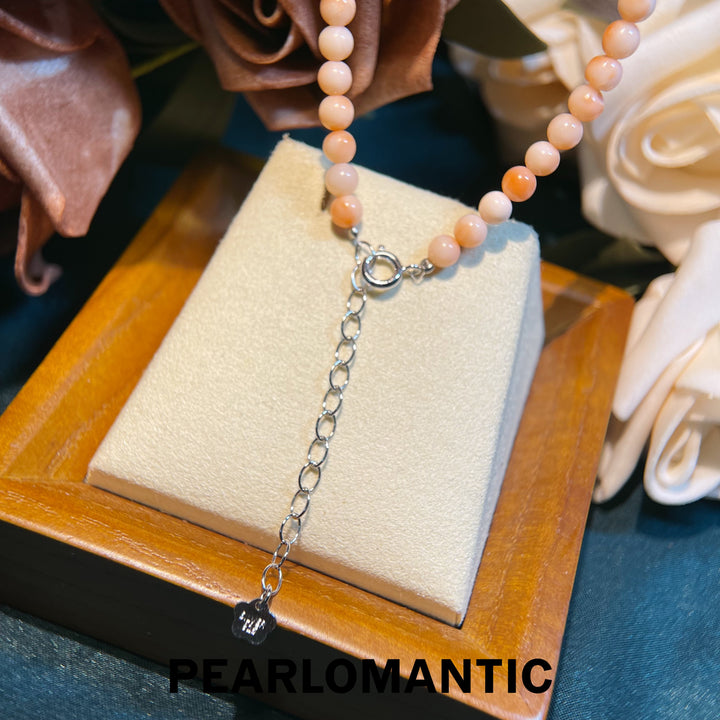[Designer's Choice] Pink Coral Angel Skin & Akoya Blush Tide Bracelets w/ S925 Silver