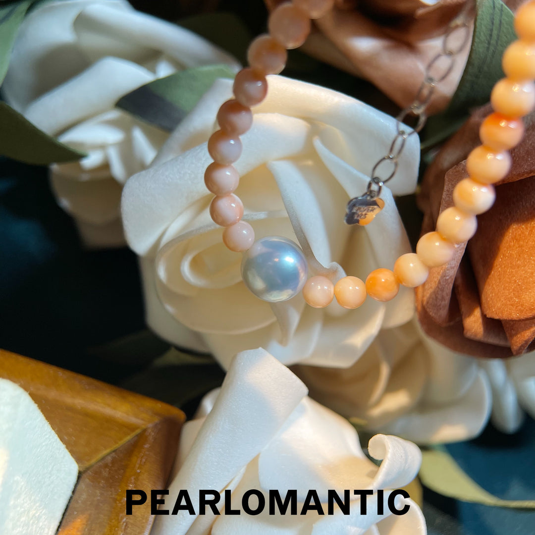 [Designer's Choice] Pink Coral Angel Skin & Akoya Blush Tide Bracelets w/ S925 Silver