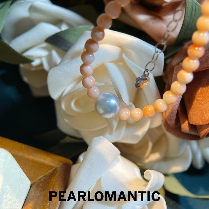 [Designer's Choice] Pink Coral Angel Skin & Akoya Blush Tide Bracelets w/ S925 Silver
