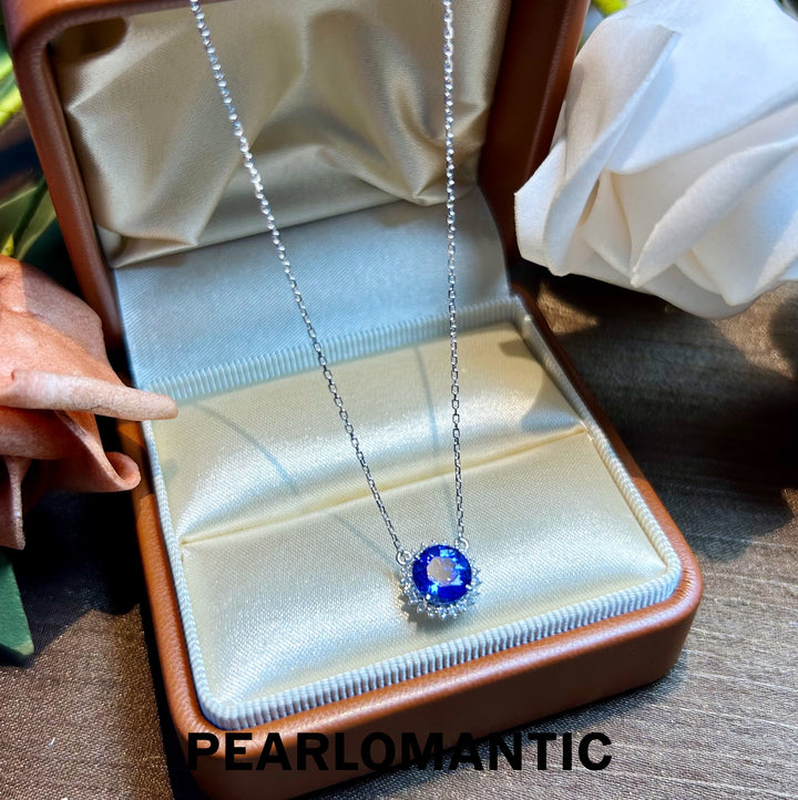 [Fine Jewelry] 18k Gold & Diamonds & Tanzanite Midnight Flare Pendants w/ 18k Gold Chain